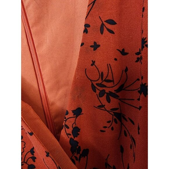 Saints + Secrets Red Floral Ruffle Mini Dress Size Medium - Picture 5 of 6